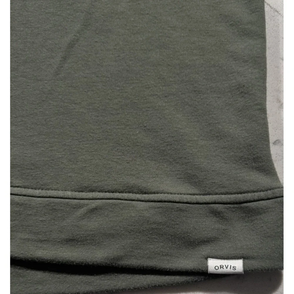 Orvis Crewneck Sweater Mens XXL Green Long Sleeve Modal Blend Stretch Outdoor
